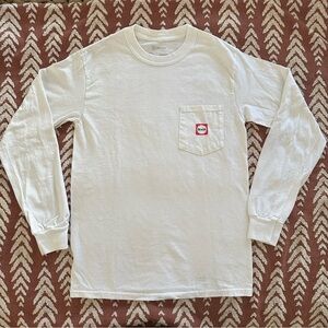 Brixton Men’s White Long Sleeve Shirt with Pocket. Modern fit. Size Small.